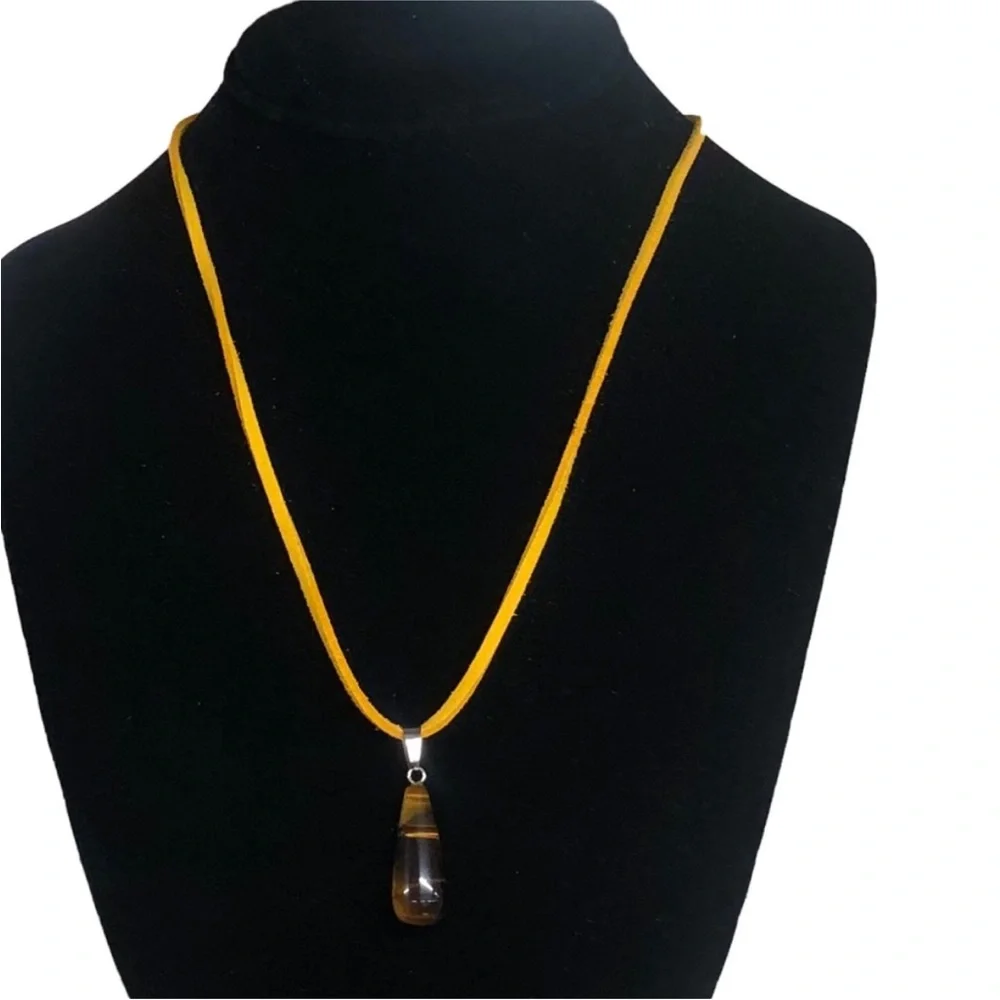 UNBRANDED NATURAL Tigers Eye STONE Teardrop
PENDANT Necklace - Picture 2 of 10